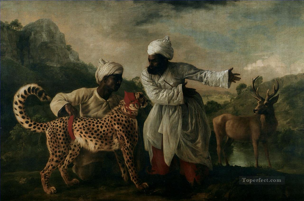 Hirsch Leopard und arabischen Ölgemälde